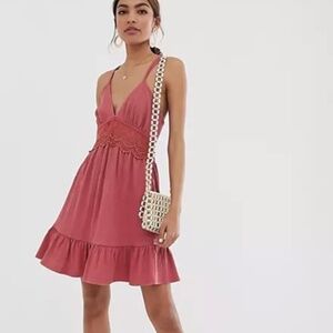 ASOS DESIGN skater sundress w/Crochet insert